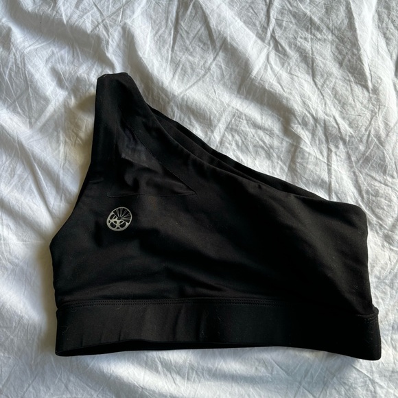 Purvelo One Shoulder Sports Bra Cropped Top Small Black - Picture 1 of 2